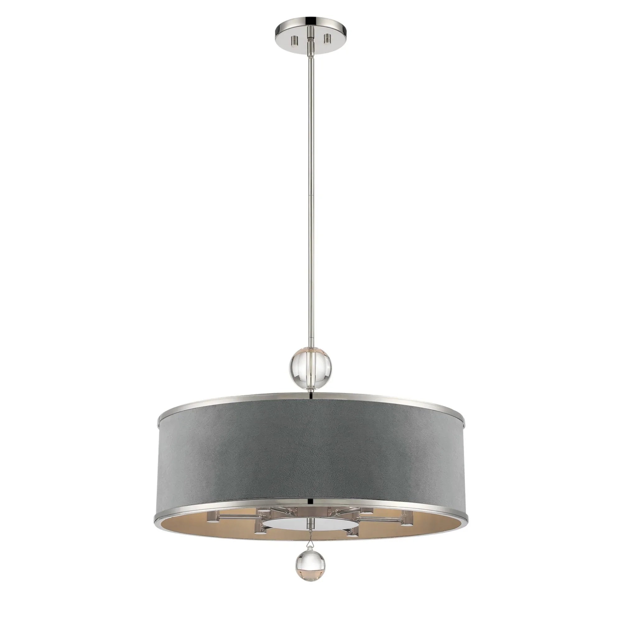 Luxour 24" 6-Light Pendant, Polished Nickel Finish - Bees Lighting