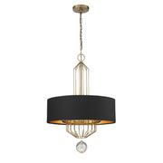 Grandeur 24" 6-Light Pendant, Aged Antique Brass Finish - Bees Lighting