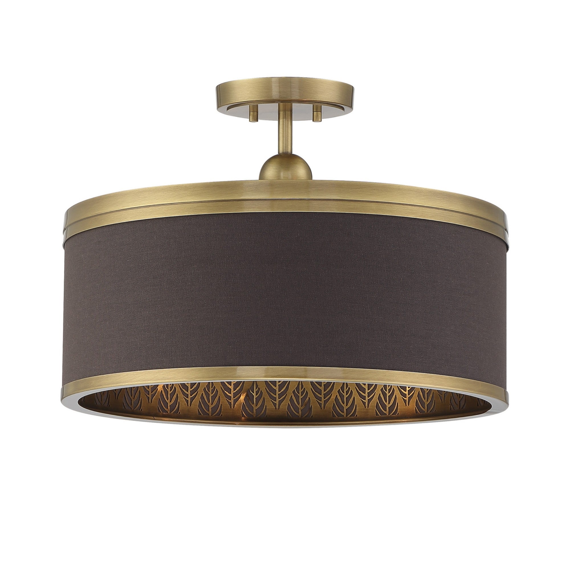 Splendour 19" 4-Light Semi-Flush Mount, Aged Antique Brass Finish - Bees Lighting