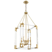 Prima Vista 27" 8-Light Pendant, Aged Antique Brass Finish - Bees Lighting