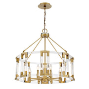 Prima Vista 31" 8-Light Chandelier, Aged Antique Brass Finish - Bees Lighting