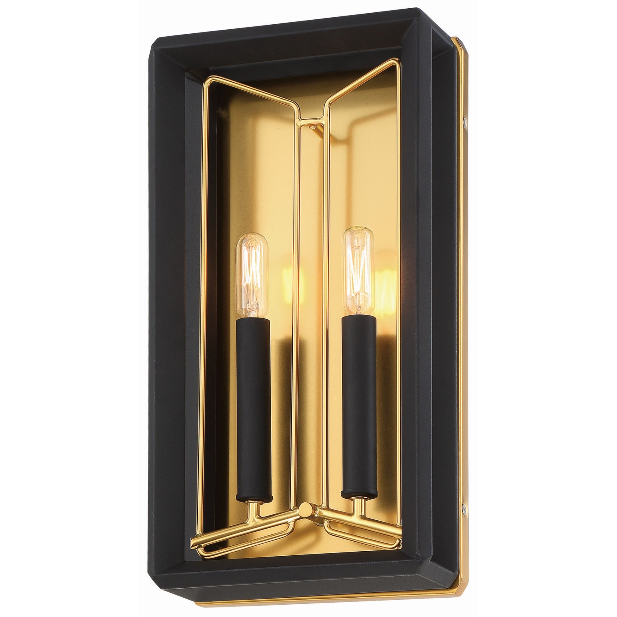Sable Point 17" 2-Light Wall Sconce, Sand Coal & Honey Gold Accents - Bees Lighting