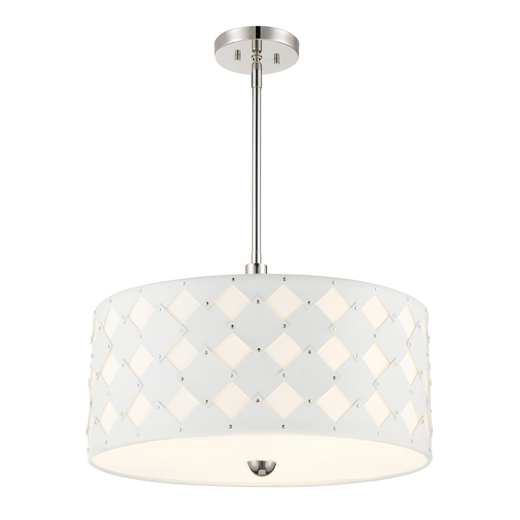 Patchwork 22 in. 3 Lights Pendant Light Polished Nickel finish