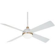 Orb LED 54" White & Brass Ceiling Fan with Remote - Bees Lighting