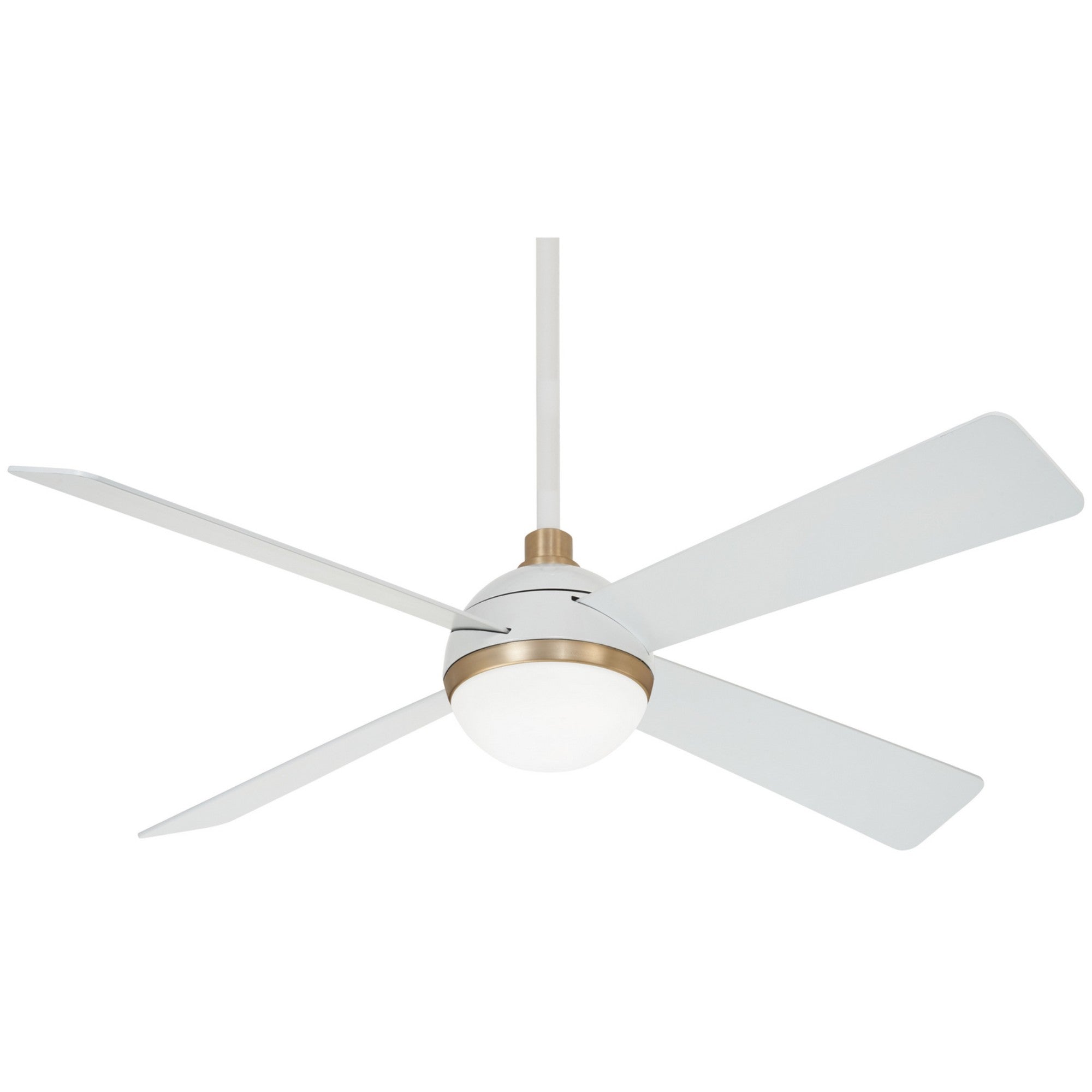 Orb LED 54" White & Brass Ceiling Fan with Remote - Bees Lighting