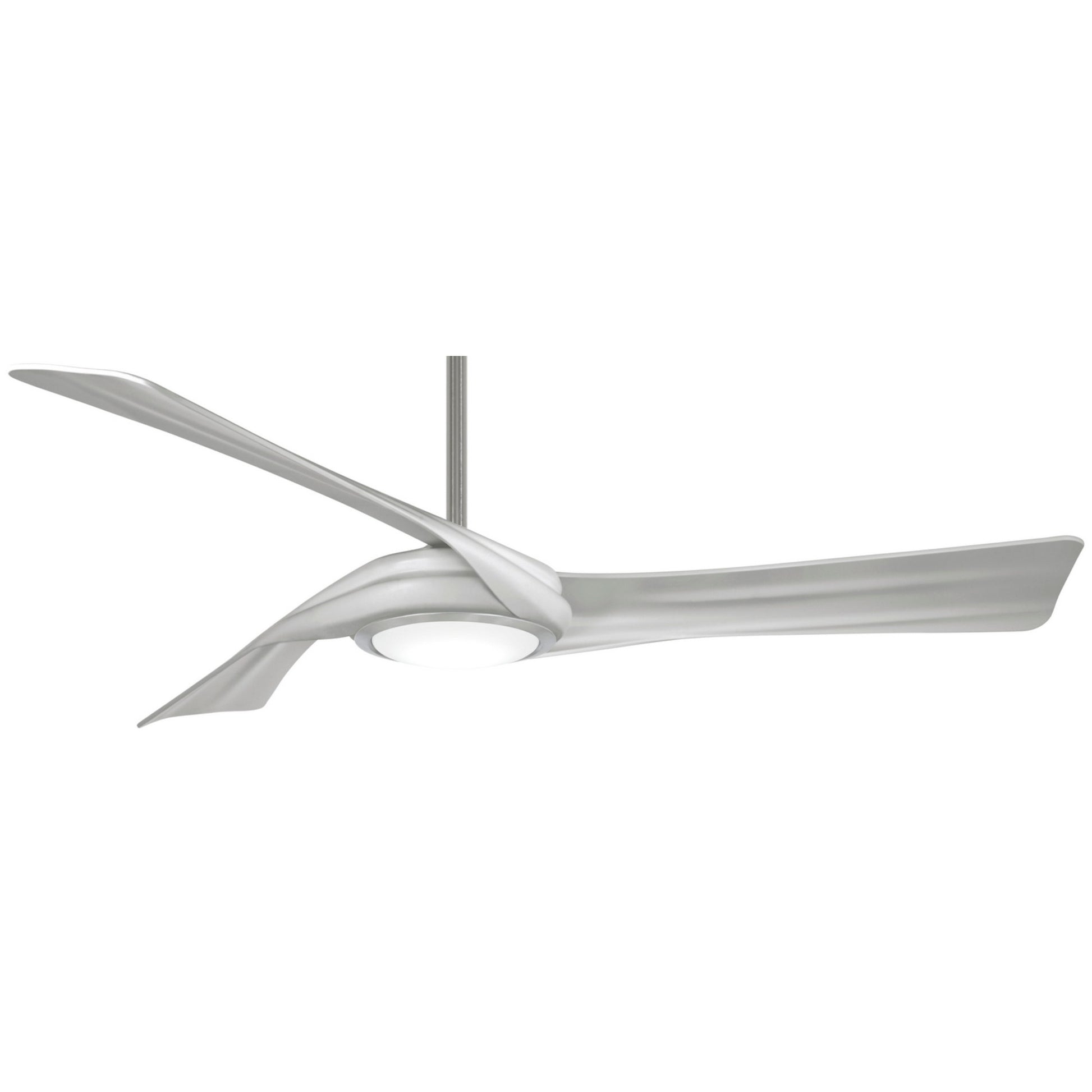 Curl LED 60" Smart Ceiling Fan with Remote, Brushed Nickel with Silver Blades - Bees Lighting