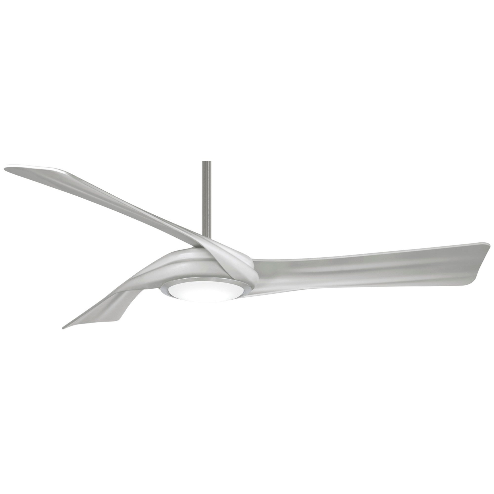 Curl LED 60" Smart Ceiling Fan with Remote, Brushed Nickel with Silver Blades - Bees Lighting