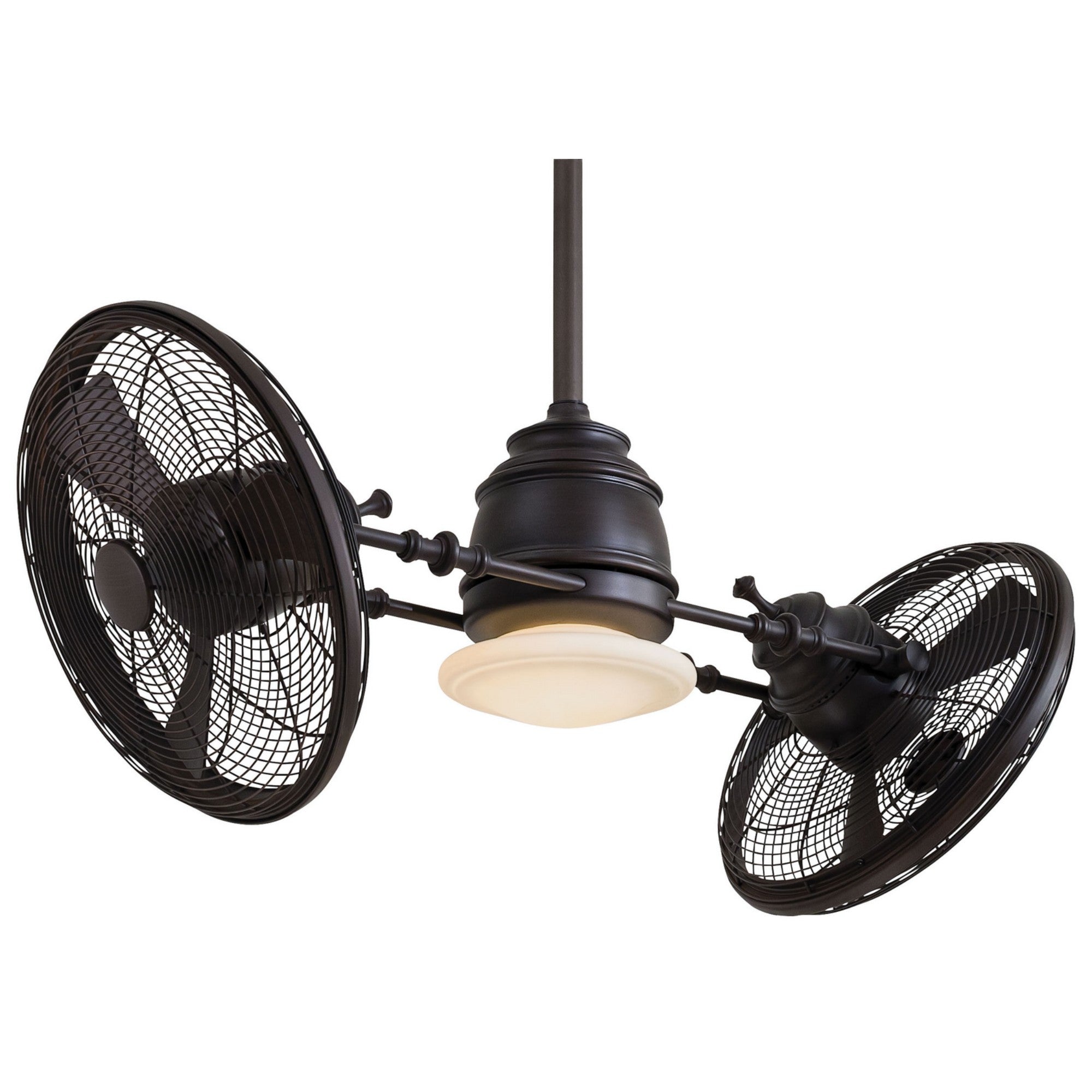 Vintage LED Gyro 42" Dual Ceiling Fan with Light and Wall Control, Kocoa - Bees Lighting