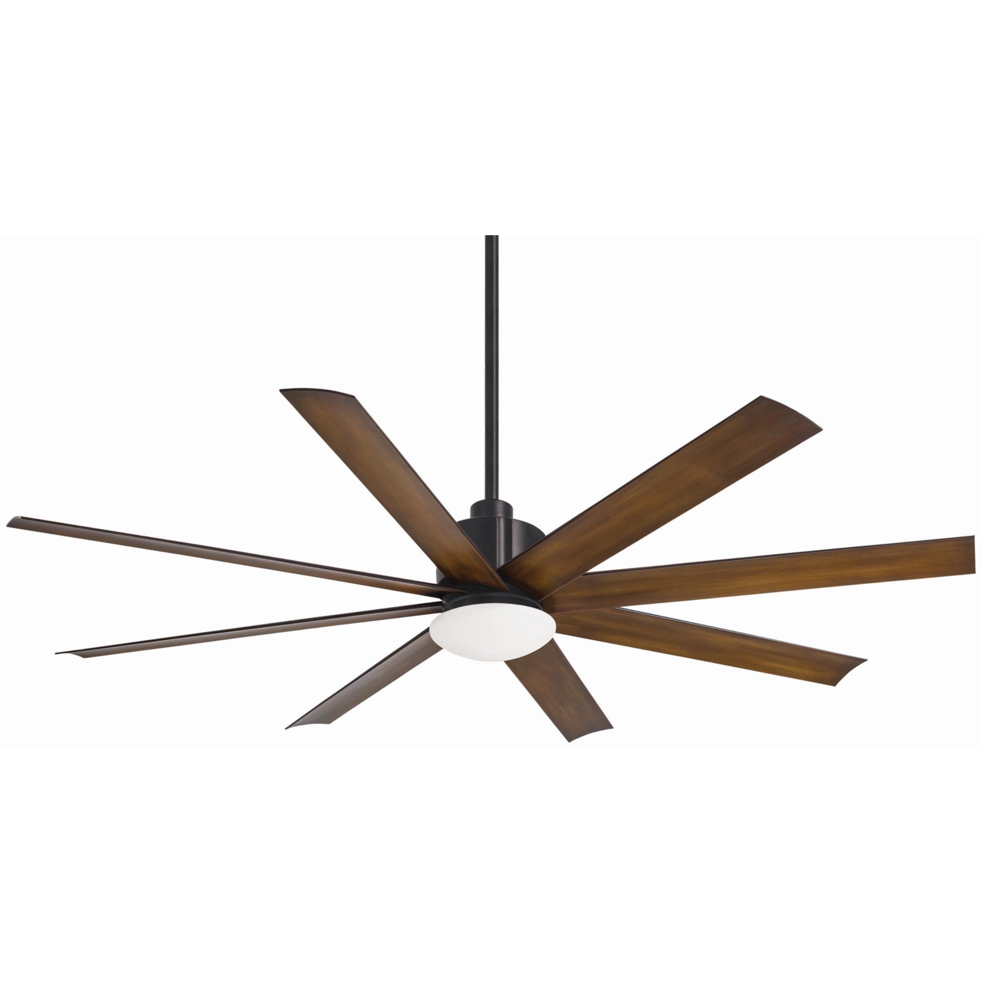 Slipstream LED 65" Large Outdoor Ceiling Fan, Black Coal with Distressed Koa Blades - Bees Lighting
