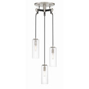 Pullman Junction 12" 3-Light Pendant, Coal & Brushed Nickel Finish - Bees Lighting