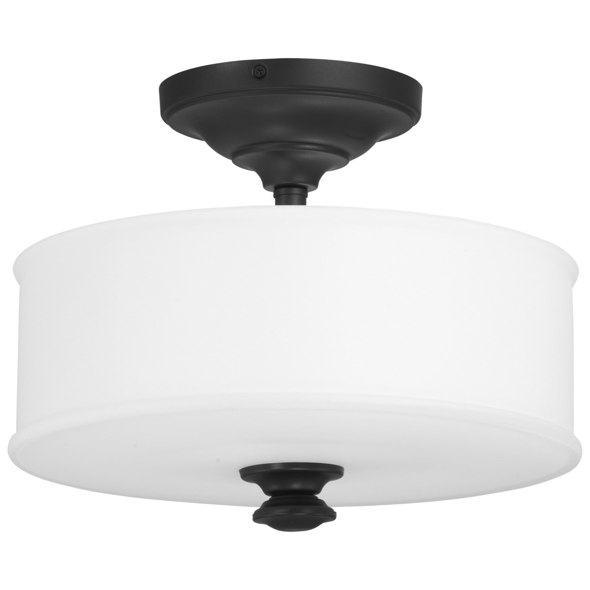 Harbour Point 14" 2-Light Semi-Flush Mount, Coal Finish - Bees Lighting