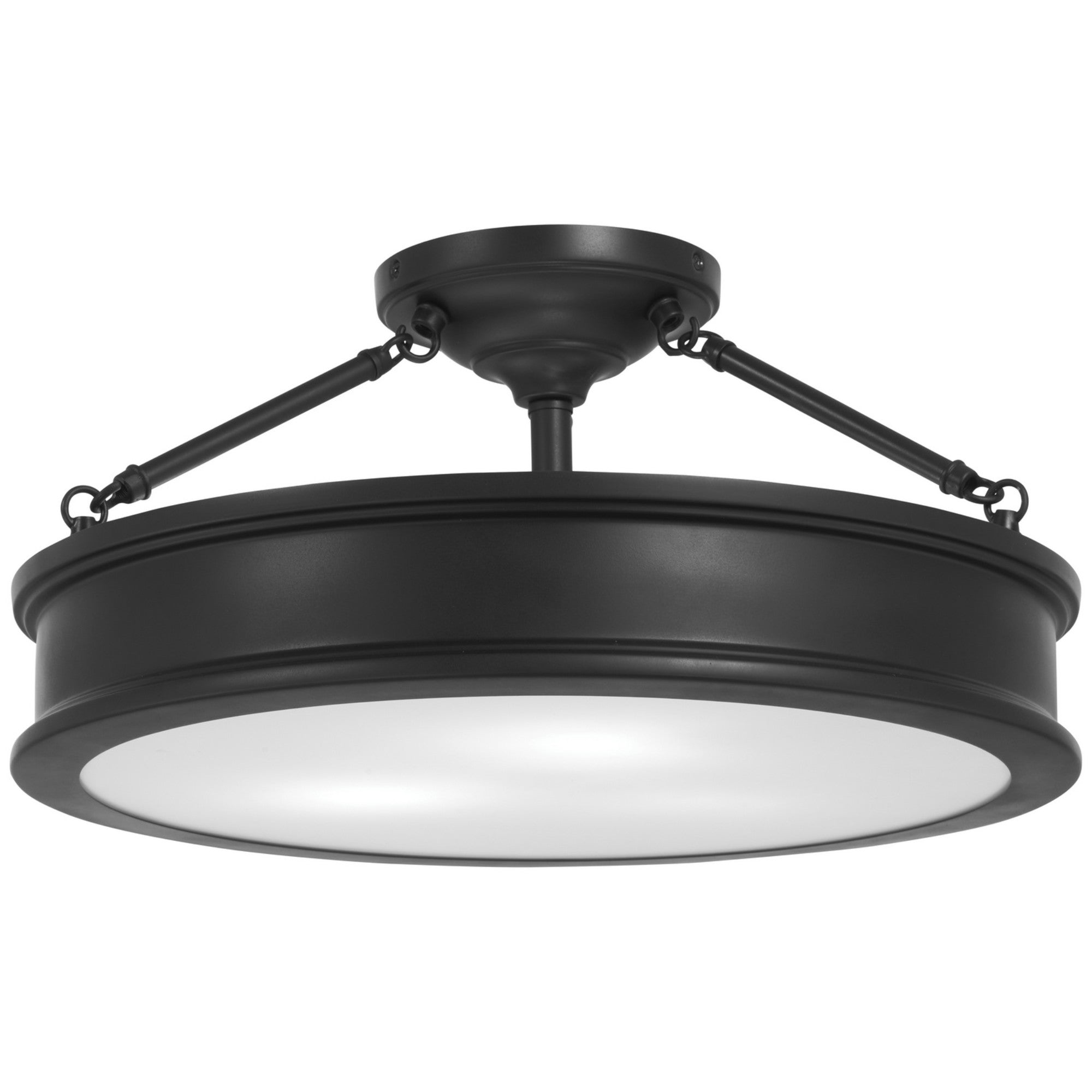 Harbour Point 19" 3-Light Semi-Flush Mount, Coal Finish - Bees Lighting