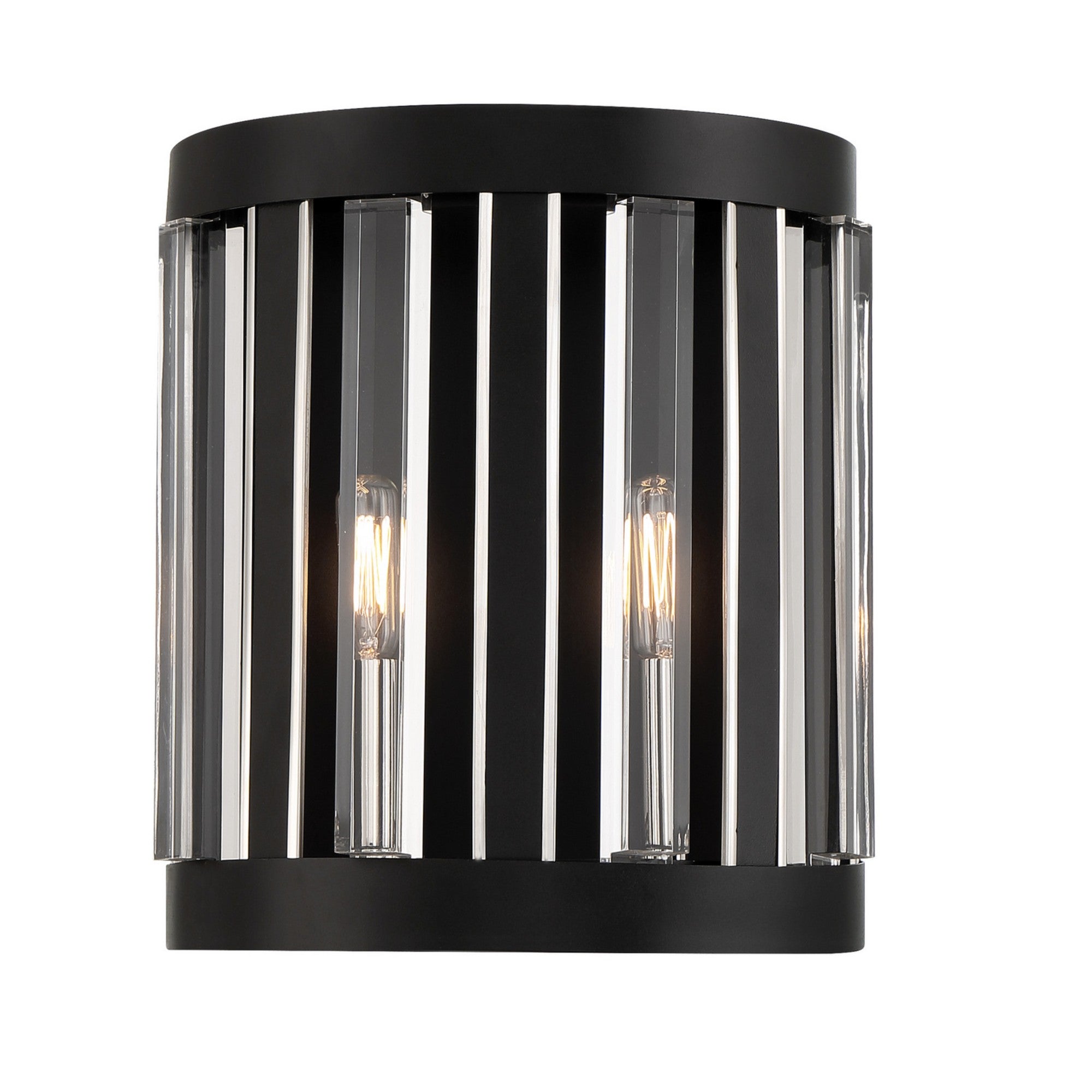 Majestic Splendor 12" 2-Light Wall Sconce, Sand Coal & Polished Nickel Finish - Bees Lighting
