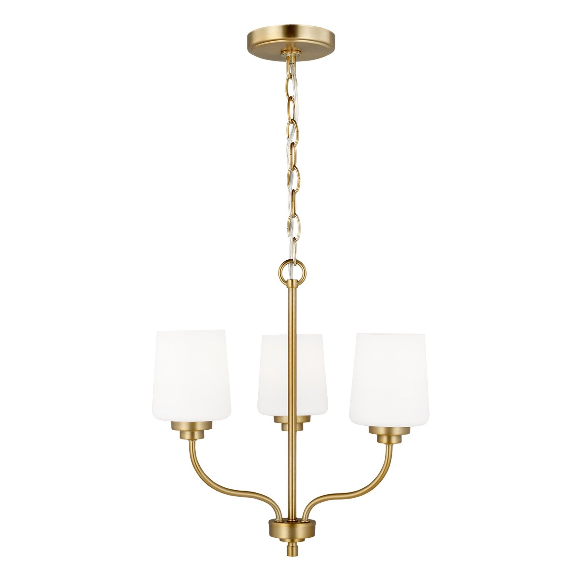 Windom 18" 3-Light Chandelier, Satin Brass Finish - Bees Lighting