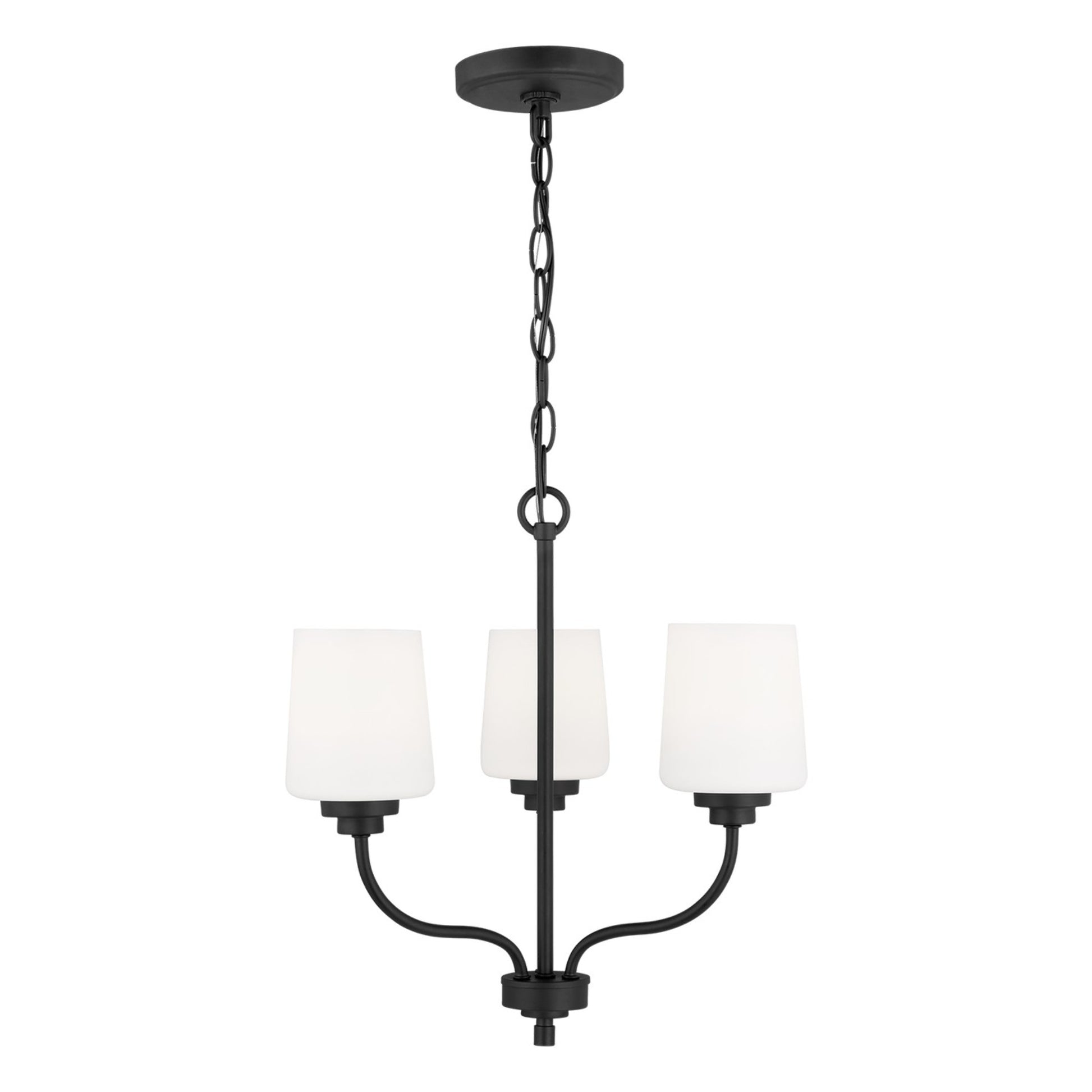 Windom 18" 3-Light LED Chandelier, Midnight Black Finish - Bees Lighting