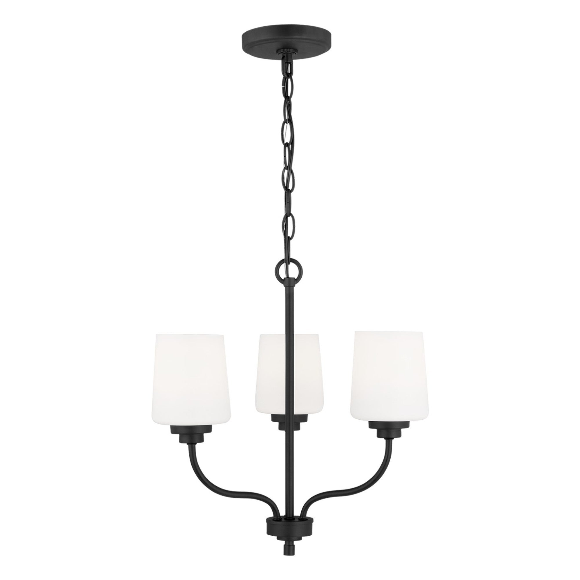 Windom 18" 3-Light LED Chandelier, Midnight Black Finish - Bees Lighting