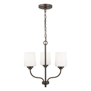 Windom 18" 3-Light LED Chandelier, Bronze Finish - Bees Lighting