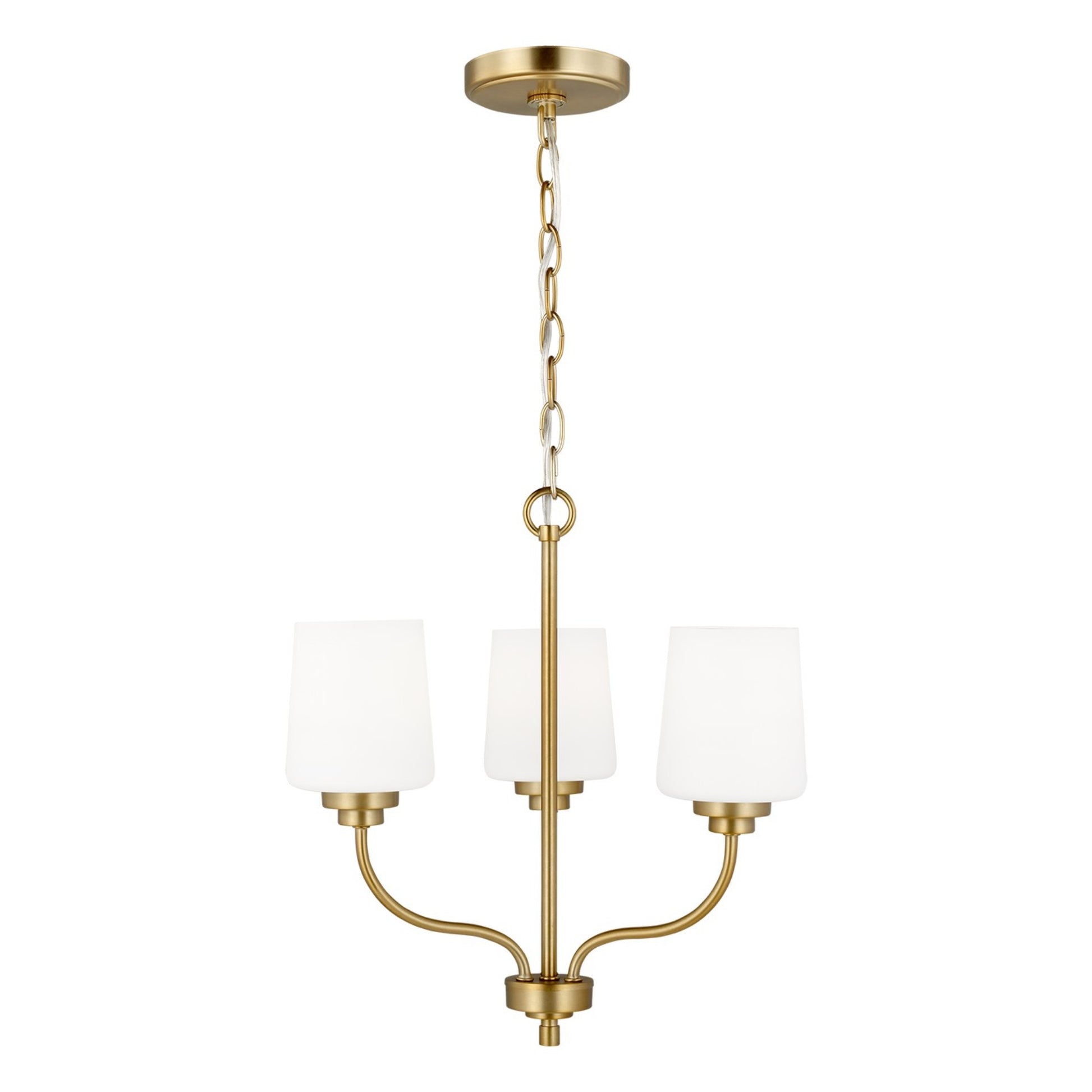 Windom 18" 3-Light LED Chandelier, Satin Brass Finish - Bees Lighting