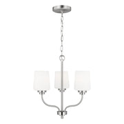 Windom 18" 3-Light LED Chandelier, Brushed Nickel Finish - Bees Lighting