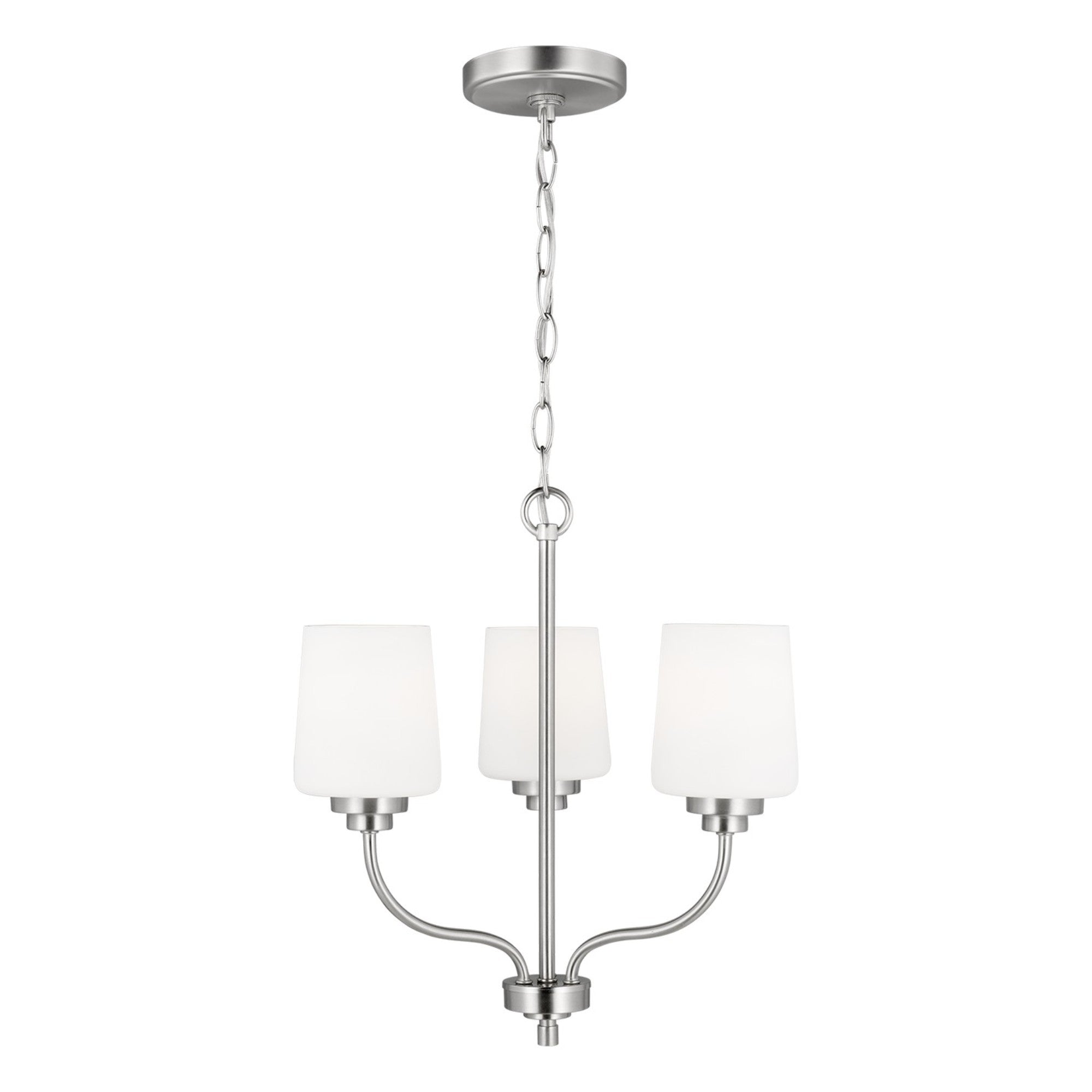 Windom 18" 3-Light LED Chandelier, Brushed Nickel Finish - Bees Lighting