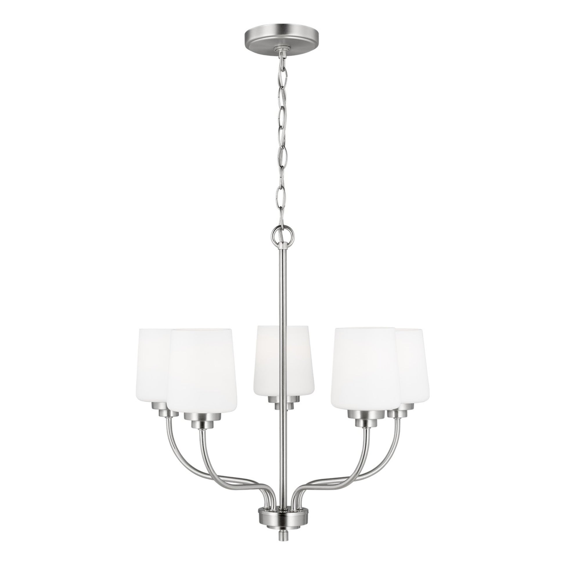 Windom 20" 5-Light Chandelier, Brushed Nickel Finish - Bees Lighting