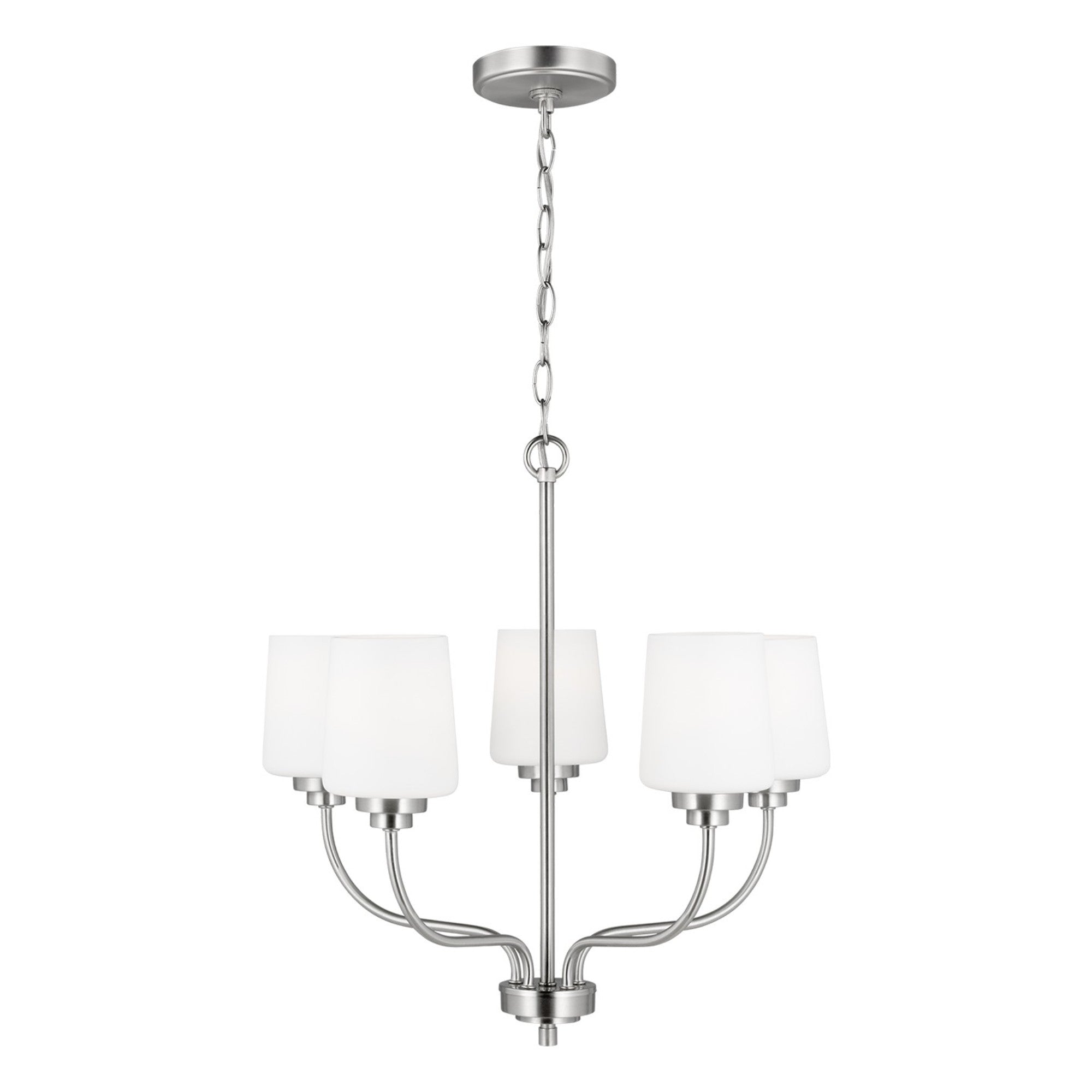 Windom 20" 5-Light Chandelier, Brushed Nickel Finish - Bees Lighting