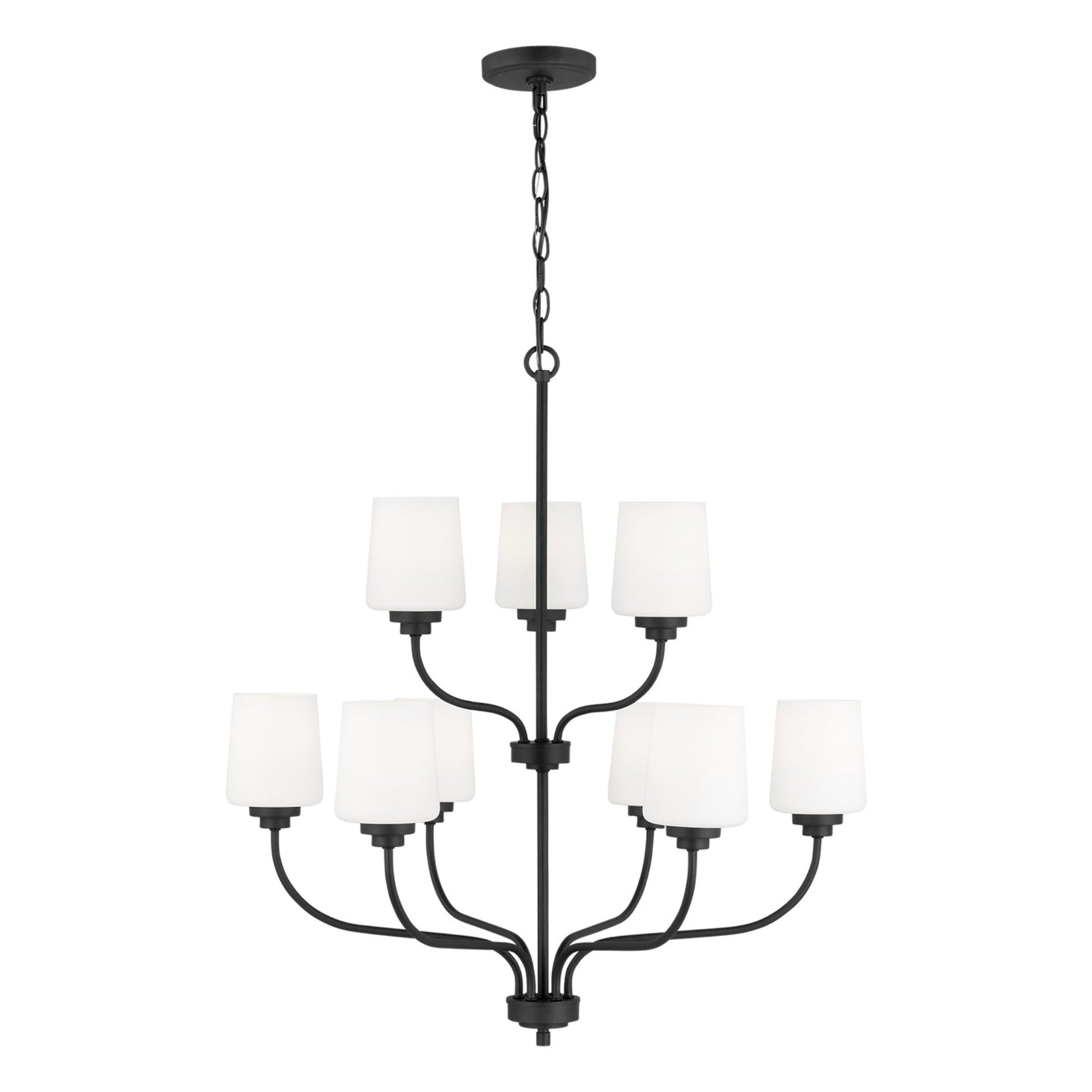 Windom 28" 9-Light Chandelier, Midnight Black Finish - Bees Lighting