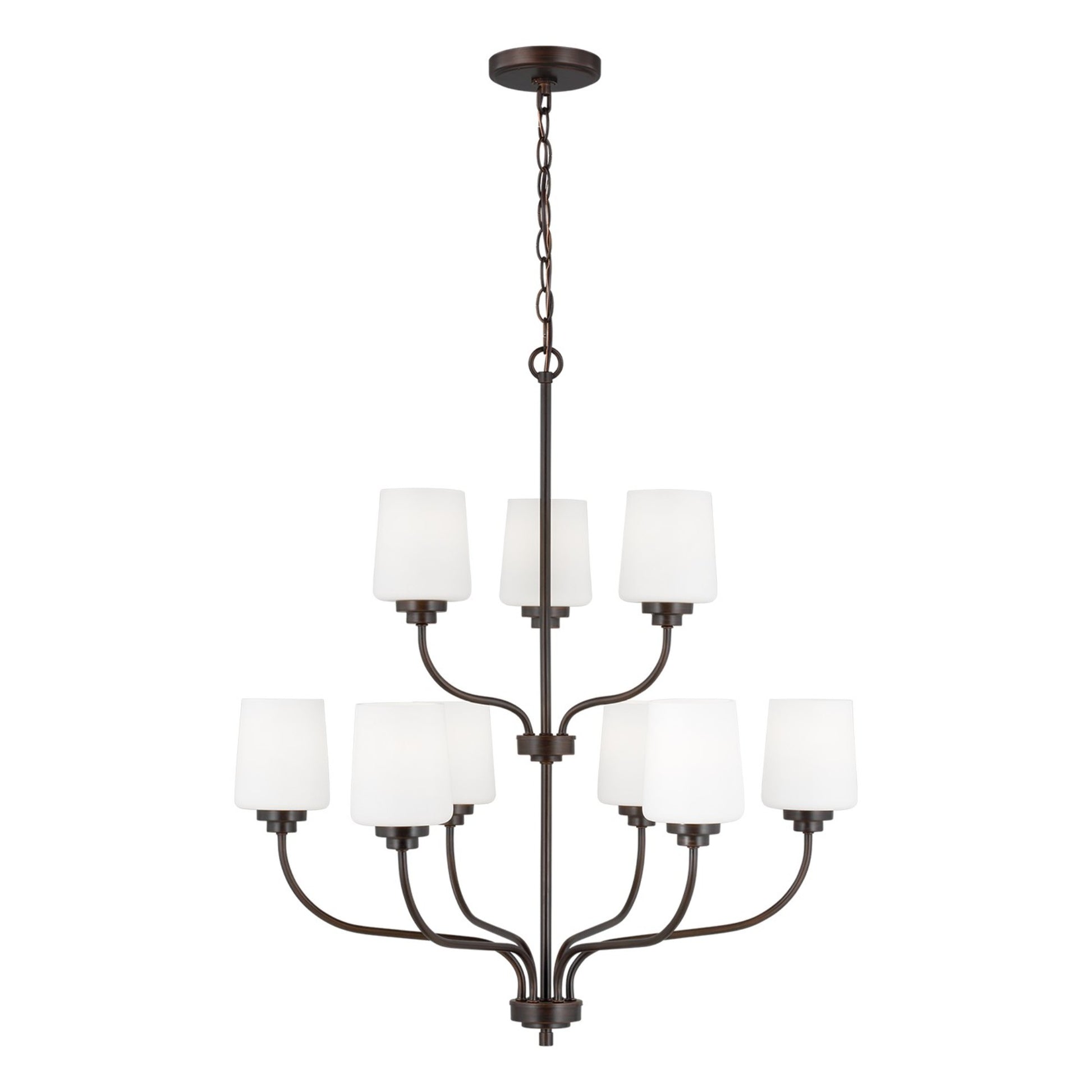 Windom 28" 9-Light Chandelier, Bronze Finish - Bees Lighting