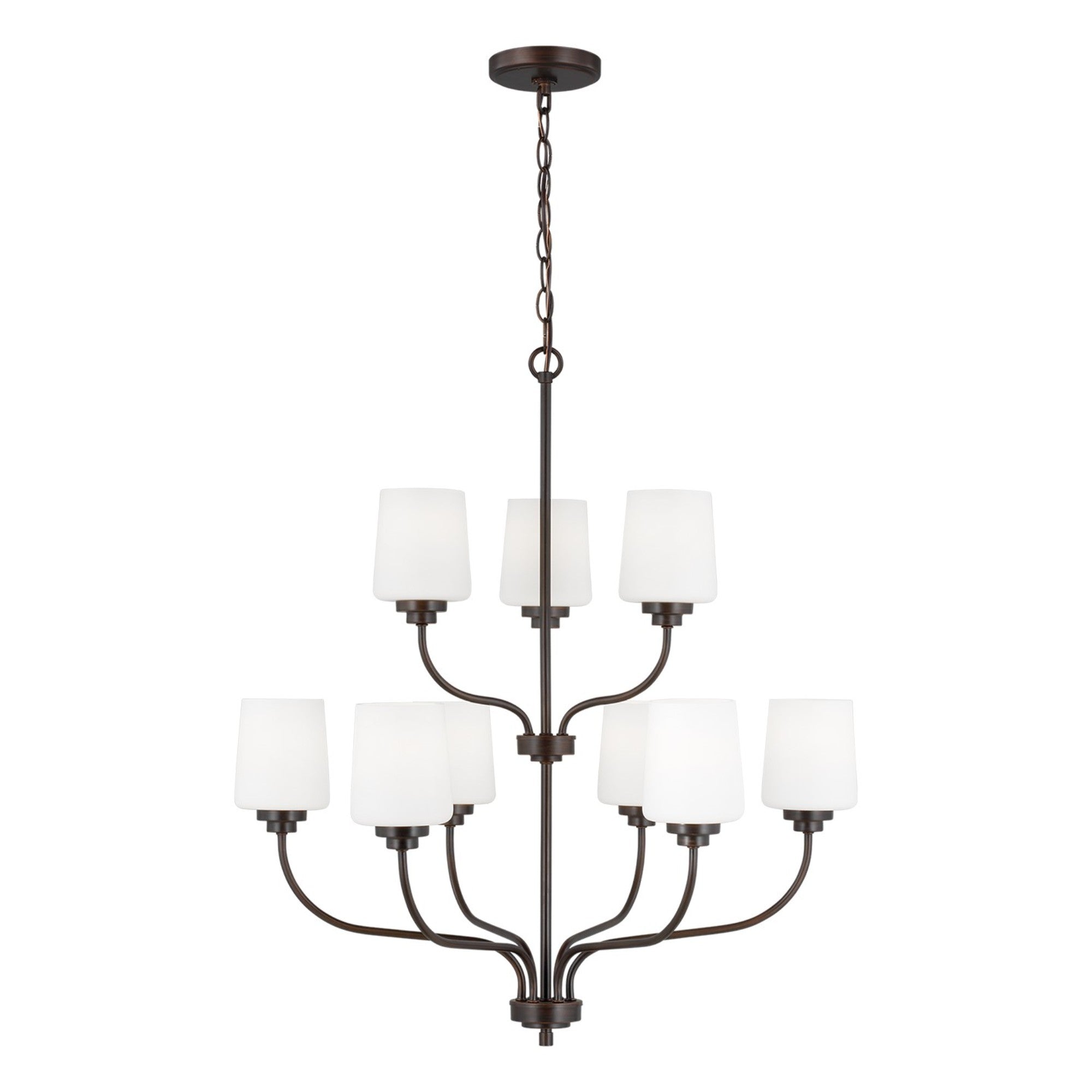Windom 28" 9-Light Chandelier, Bronze Finish - Bees Lighting