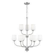 Windom 28" 9-Light Chandelier, Brushed Nickel Finish - Bees Lighting