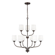 Windom 28" 9-Light LED Chandelier, Bronze Finish - Bees Lighting