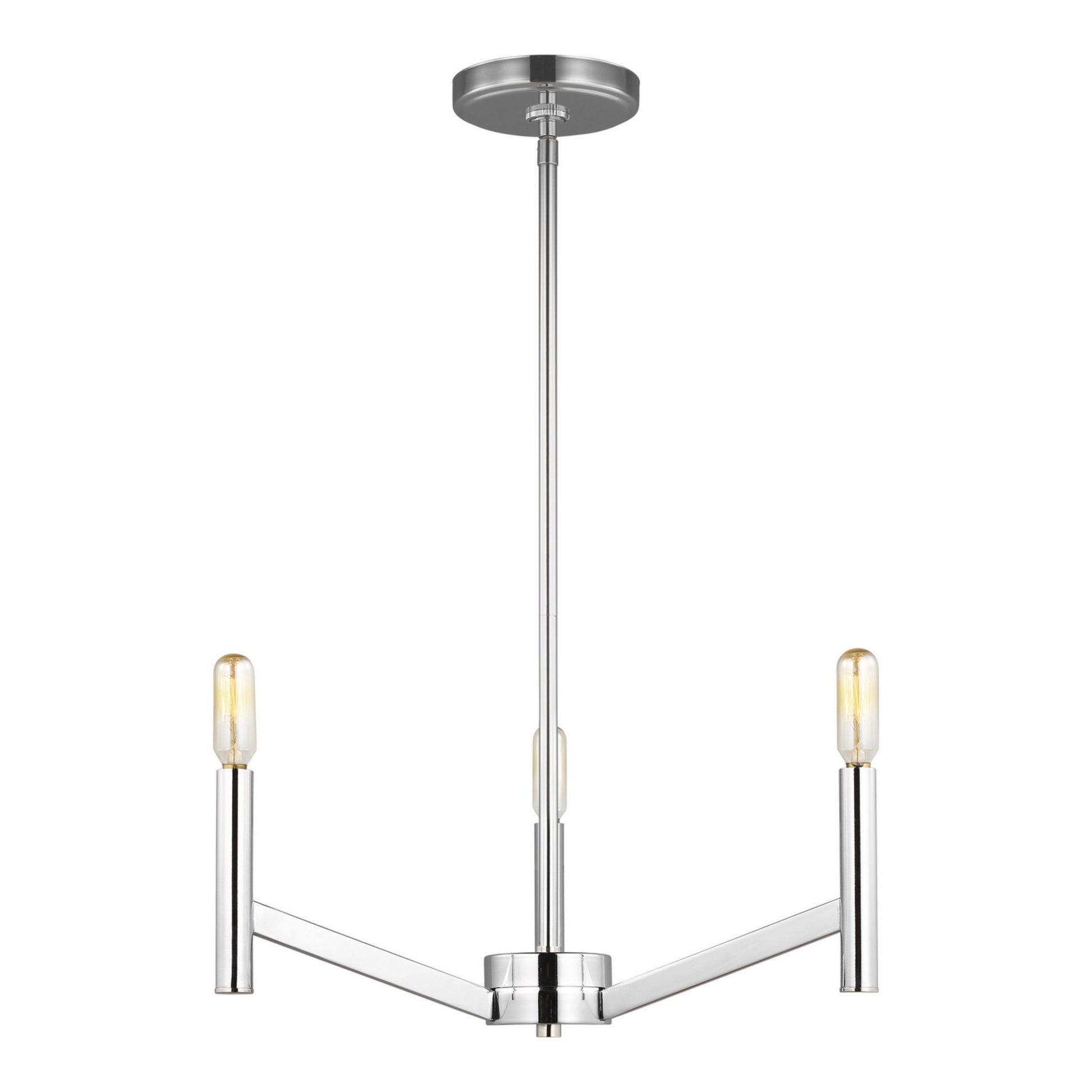 Vector 18" 3-Light Chandelier, Chrome Finish - Bees Lighting