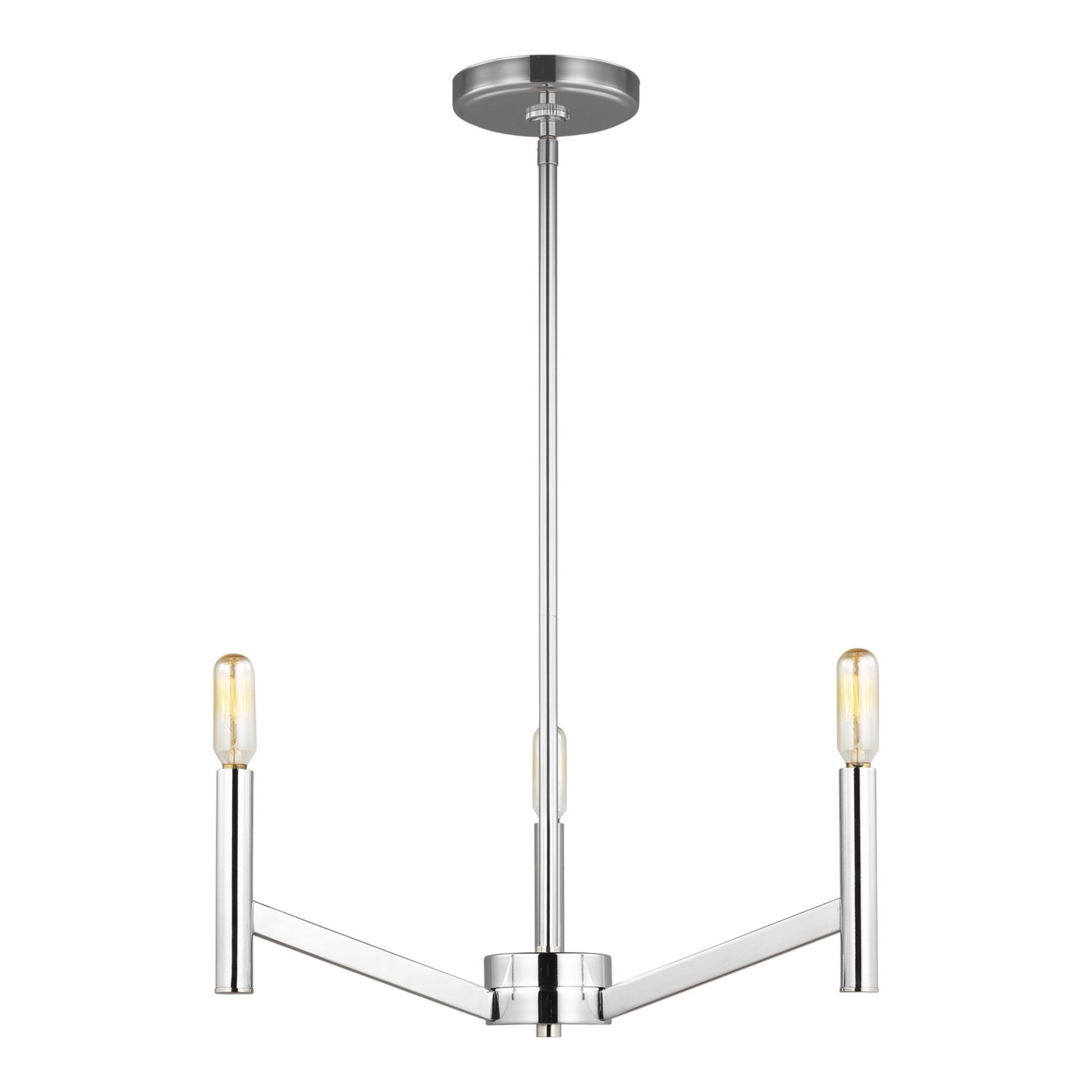Vector 18" 3-Light Chandelier, Chrome Finish - Bees Lighting
