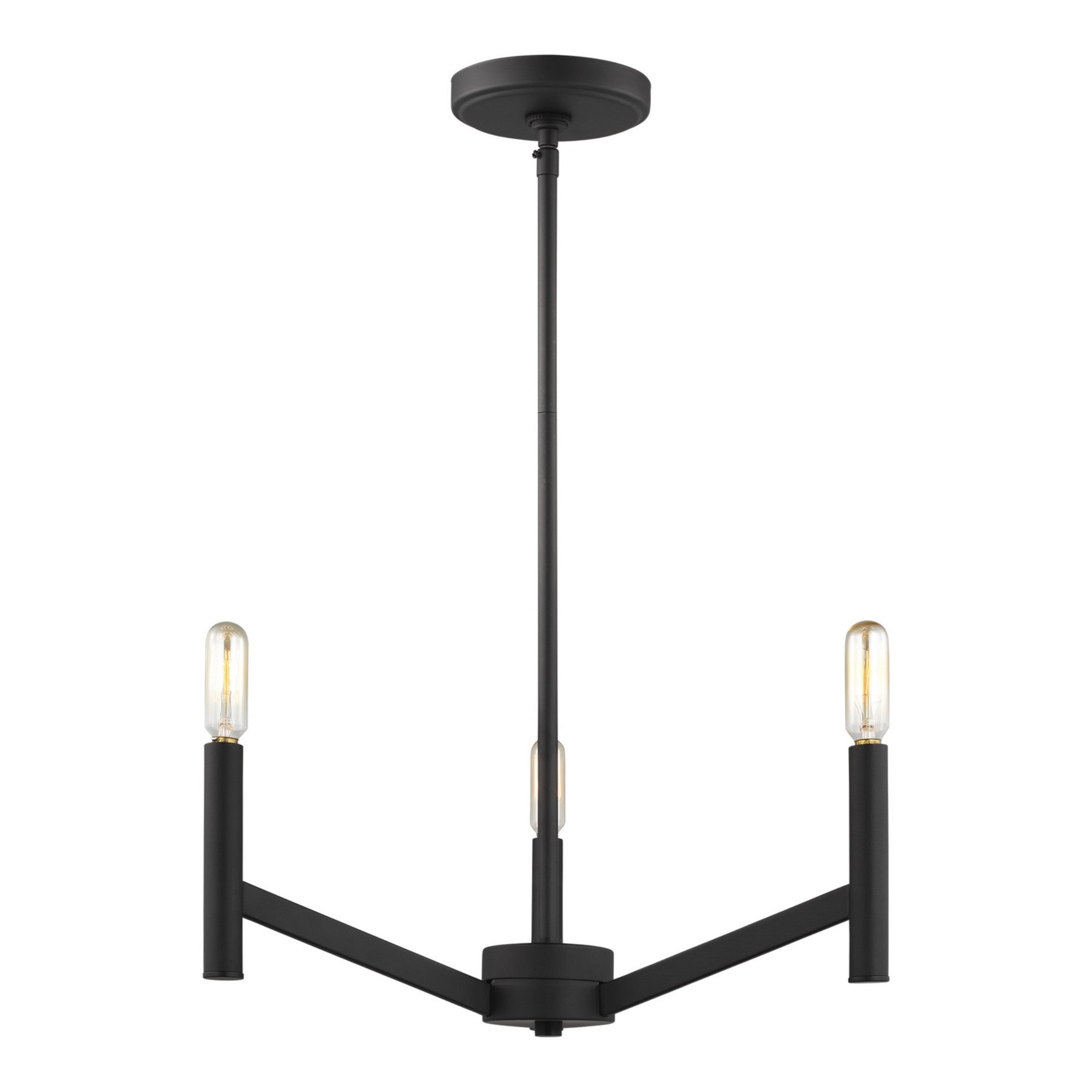 Vector 18" 3-Light Chandelier, Midnight Black Finish - Bees Lighting