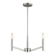 Vector 18" 3-Light Chandelier, Brushed Nickel Finish - Bees Lighting