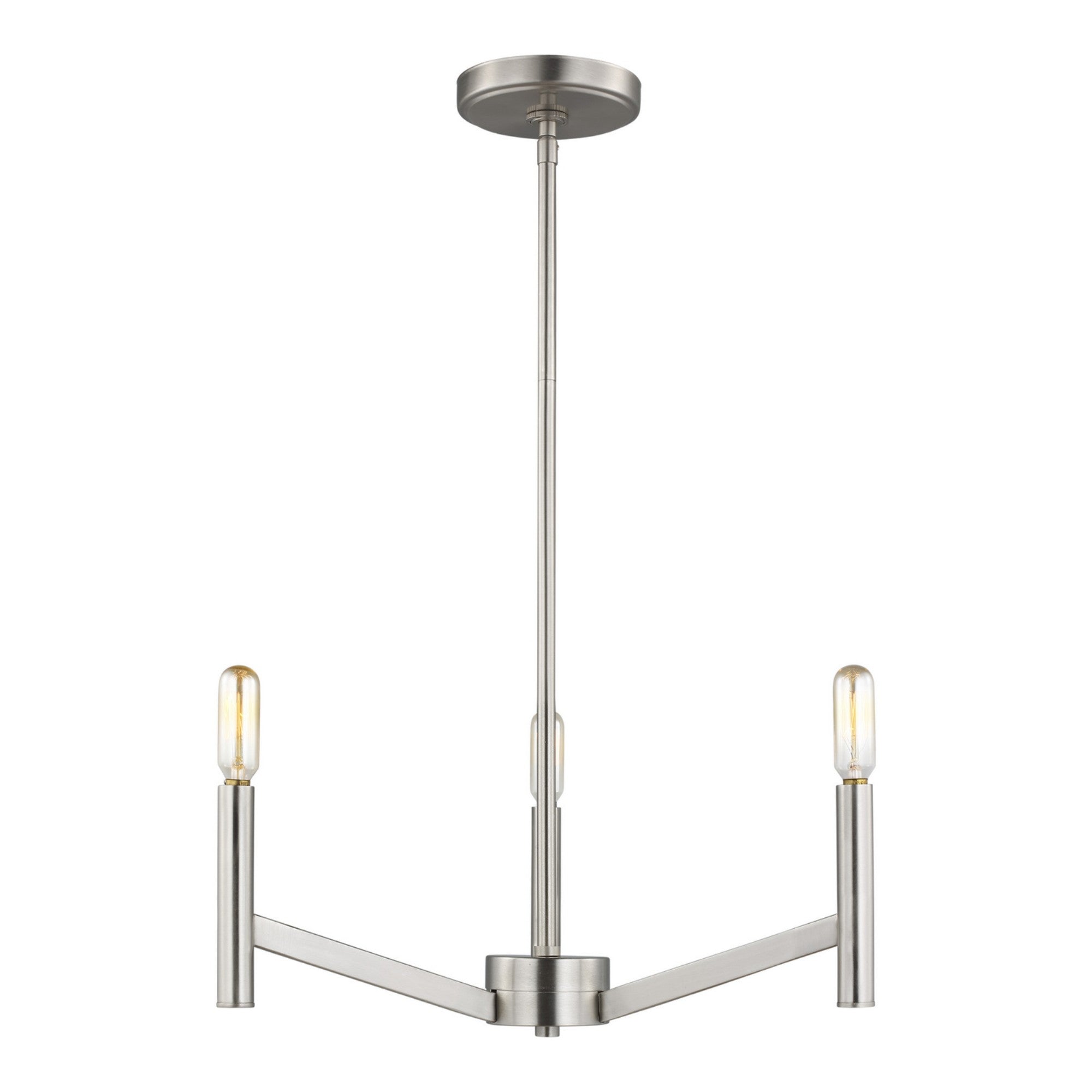 Vector 18" 3-Light Chandelier, Brushed Nickel Finish - Bees Lighting