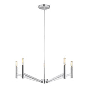 Vector 28" 5-Light LED Chandelier, Chrome Finish - Bees Lighting