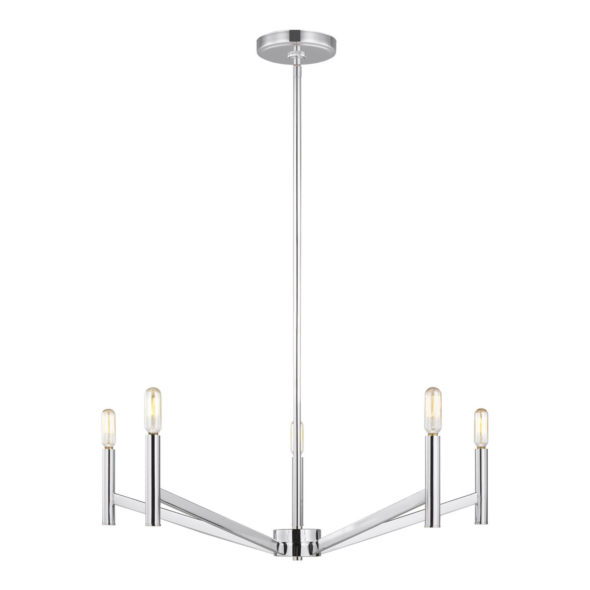Vector 28" 5-Light LED Chandelier, Chrome Finish - Bees Lighting