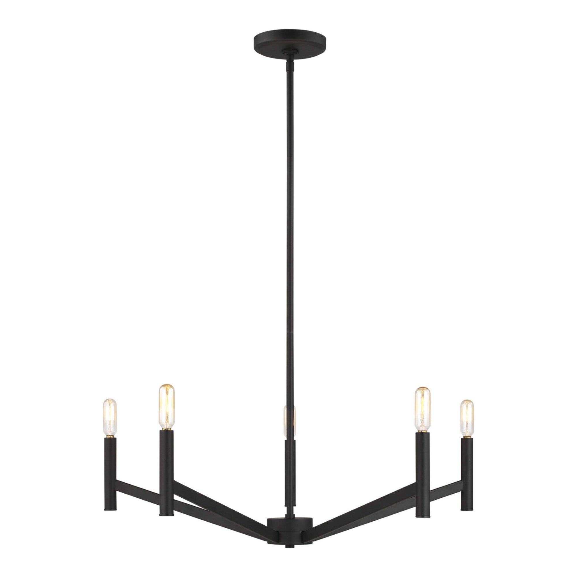 Vector 28" 5-Light LED Chandelier, Midnight Black Finish - Bees Lighting