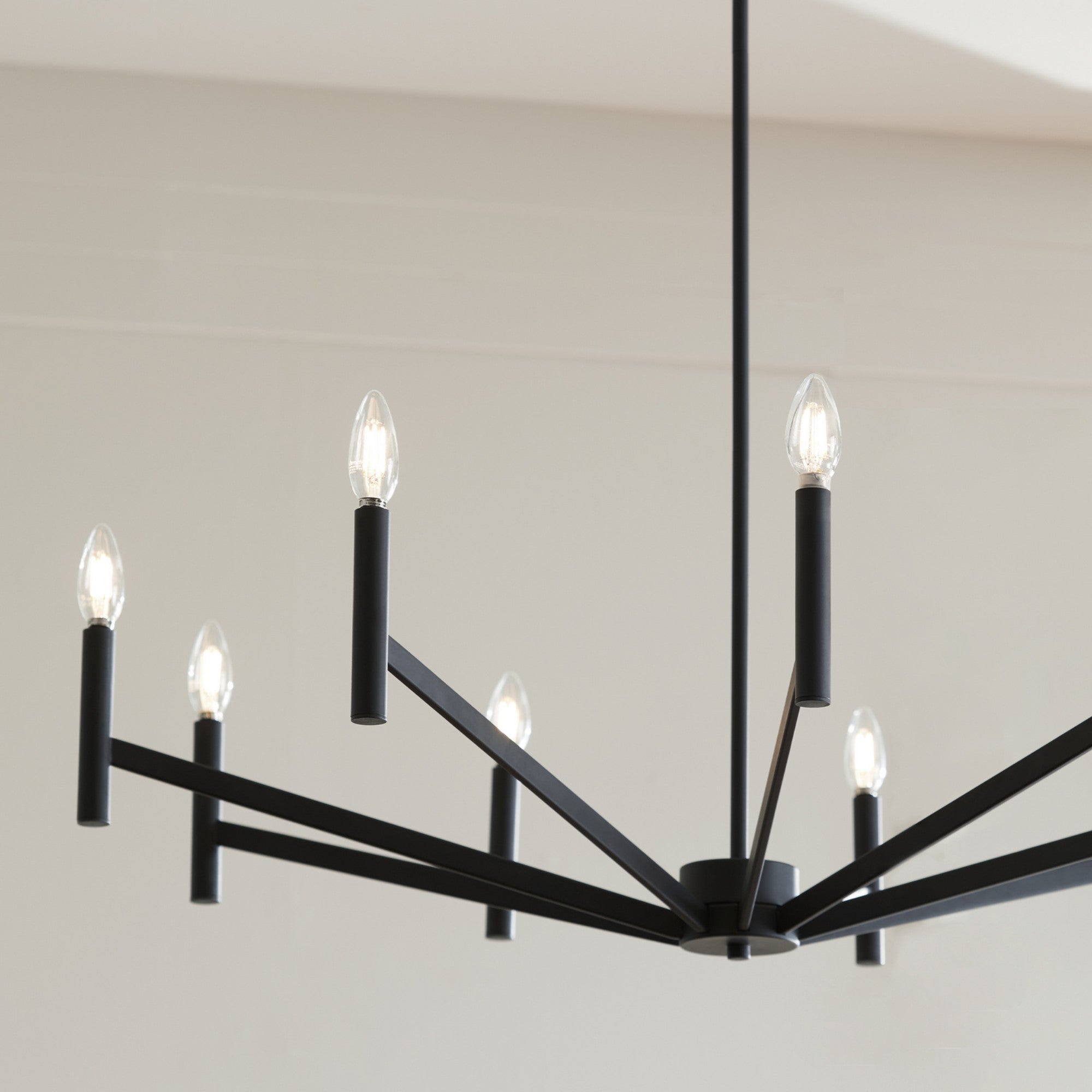 Vector 36" 9-Light Chandelier, Midnight Black Finish - Bees Lighting