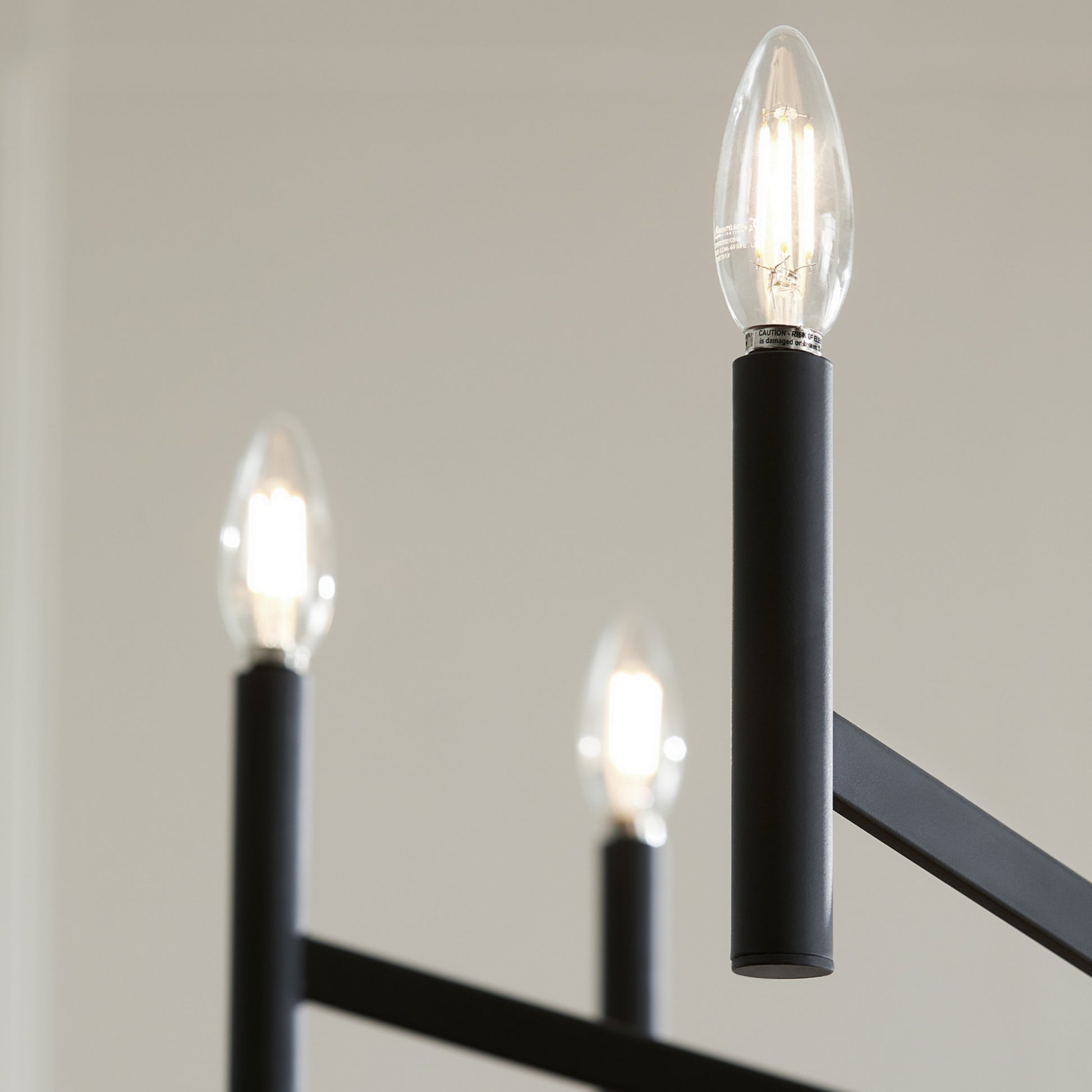 Vector 36" 9-Light Chandelier, Midnight Black Finish - Bees Lighting