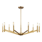 Vector 36" 9-Light LED Chandelier, Satin Brass Finish - Bees Lighting