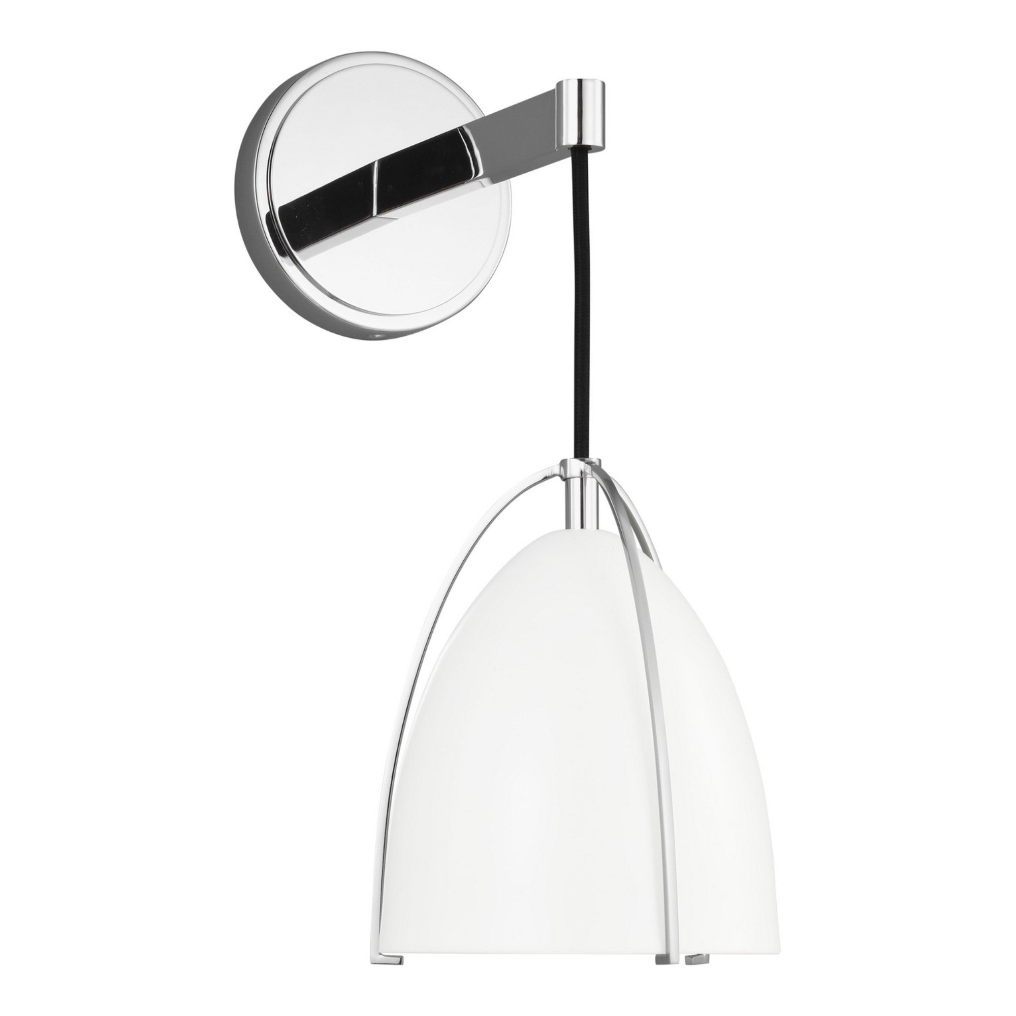 Norman 15" Bath Sconce, Chrome Finish with Matte White Shade - Bees Lighting