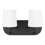 Windom 12" 2-Light Bathroom Vanity, Midnight Black Finish - Bees Lighting
