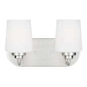Windom 12" 2-Light Bathroom Vanity, Brushed Nickel Finish - Bees Lighting