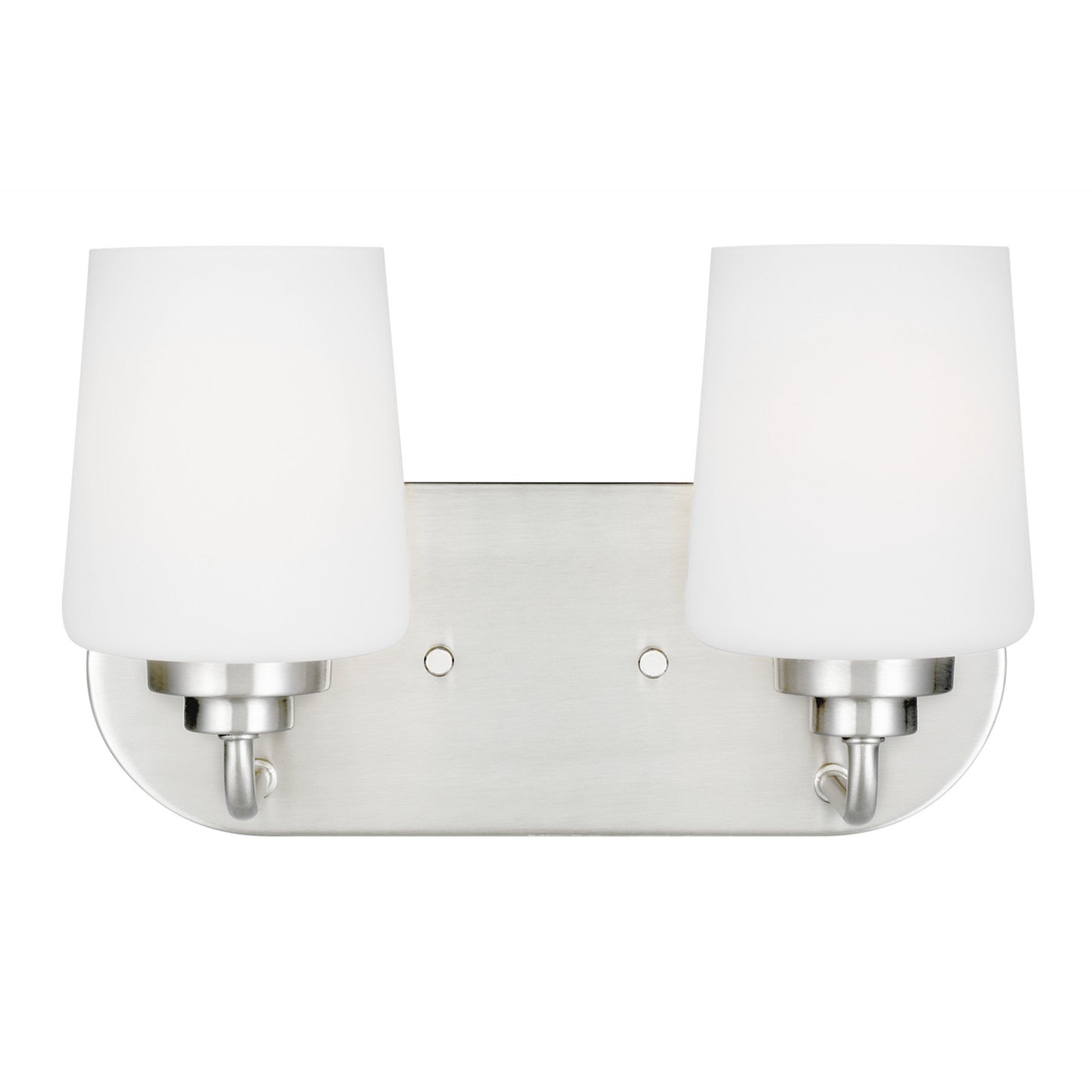 Windom 12" 2-Light Bathroom Vanity, Brushed Nickel Finish - Bees Lighting