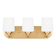 Windom 18" 3-Light LED Bathroom Vanity, Satin Brass Finish - Bees Lighting