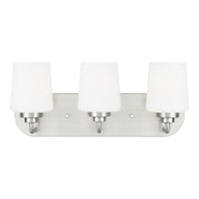 Windom 18" 3-Light LED Bathroom Vanity, Brushed Nickel Finish - Bees Lighting