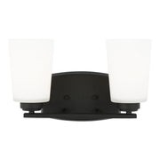 Franport 13" 2-Light Bathroom Vanity, Midnight Black Finish - Bees Lighting