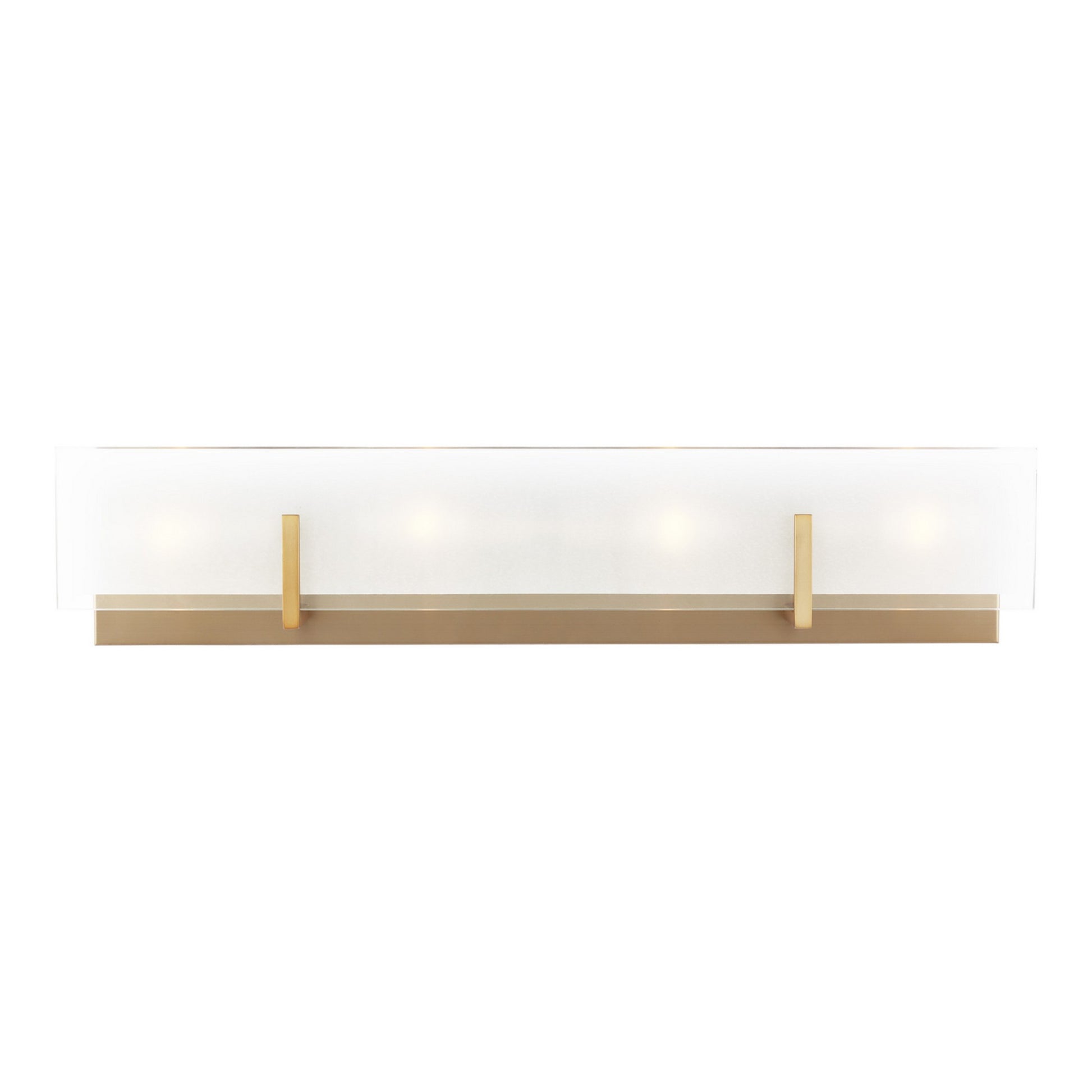 Syll 26" 4-Light Bathroom Vanity, Satin Brass Finish - Bees Lighting